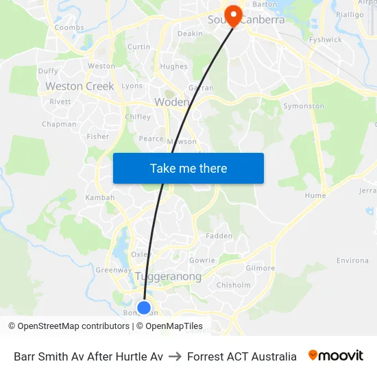 Barr Smith Av After Hurtle Av to Forrest ACT Australia map