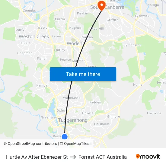 Hurtle Av After Ebenezer St to Forrest ACT Australia map