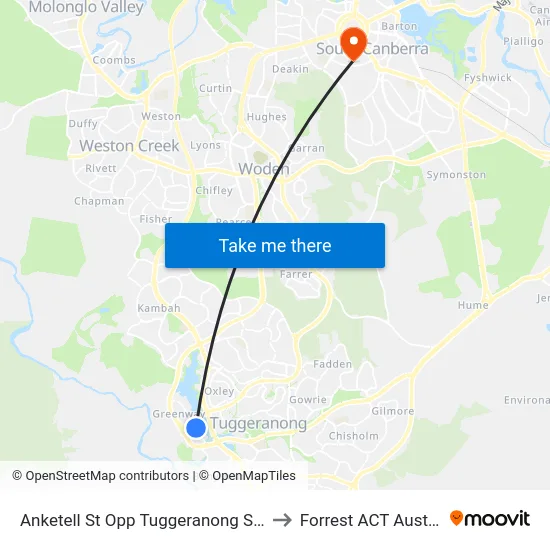Anketell St Opp Tuggeranong Square to Forrest ACT Australia map