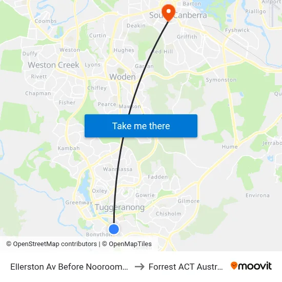 Ellerston Av Before Noorooma St to Forrest ACT Australia map