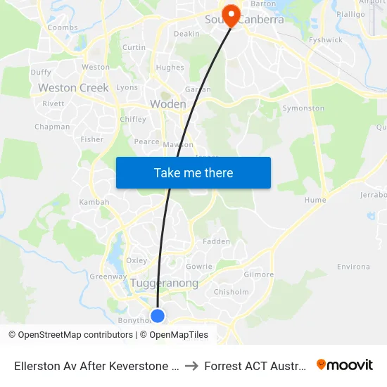 Ellerston Av After Keverstone Cct to Forrest ACT Australia map