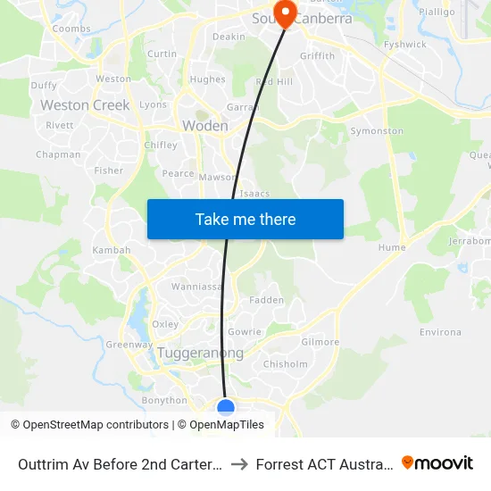 Outtrim Av Before 2nd Carter Cr to Forrest ACT Australia map