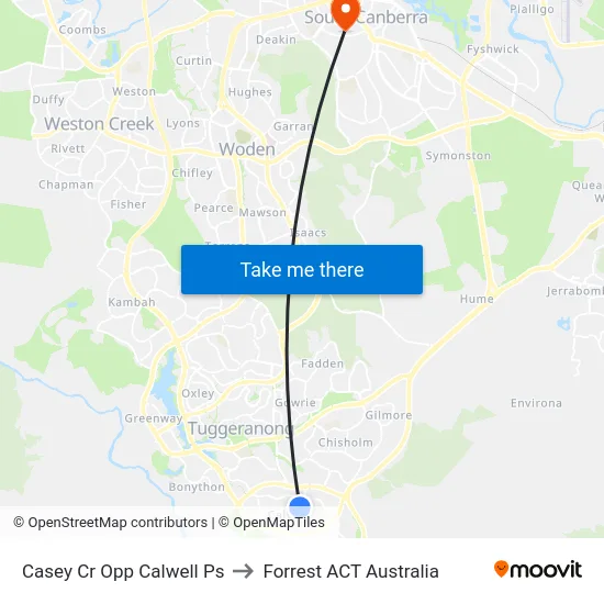 Casey Cr Opp Calwell Ps to Forrest ACT Australia map