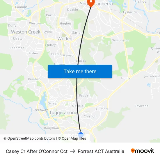 Casey Cr After O'Connor Cct to Forrest ACT Australia map