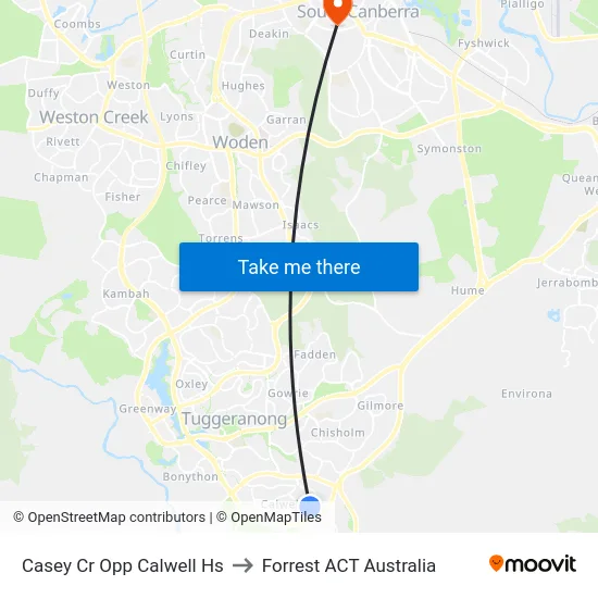 Casey Cr Opp Calwell Hs to Forrest ACT Australia map