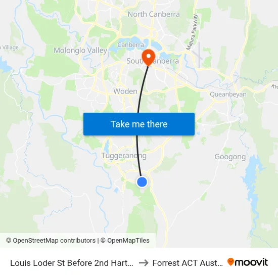 Louis Loder St Before 2nd Hartung Cr to Forrest ACT Australia map