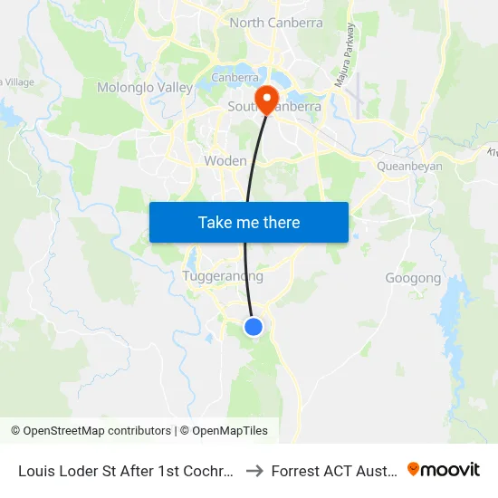 Louis Loder St After 1st Cochrane Cr to Forrest ACT Australia map