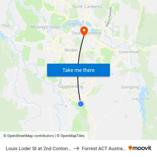Louis Loder St at 2nd Conlon Cr to Forrest ACT Australia map