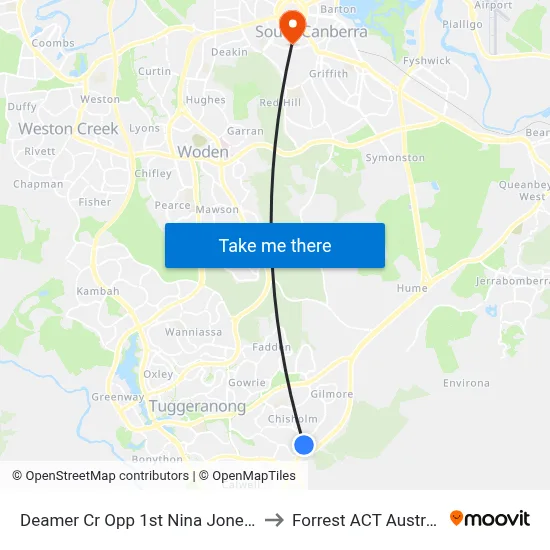 Deamer Cr Opp 1st Nina Jones Cr to Forrest ACT Australia map