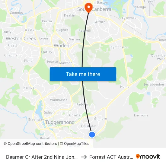 Deamer Cr After 2nd Nina Jones Cr to Forrest ACT Australia map