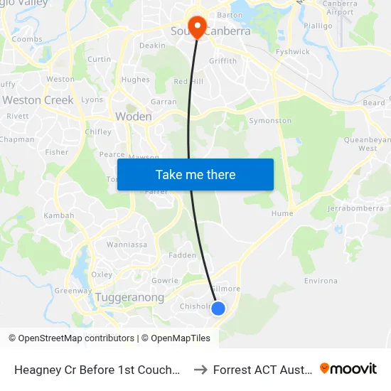 Heagney Cr Before 1st Couchman Cr to Forrest ACT Australia map