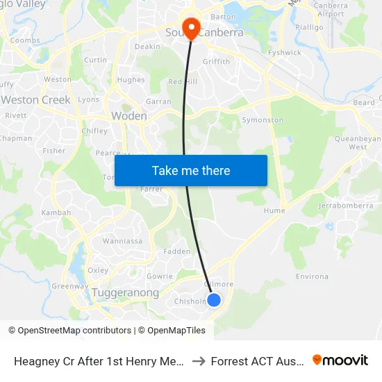 Heagney Cr After 1st Henry Melville Cr to Forrest ACT Australia map