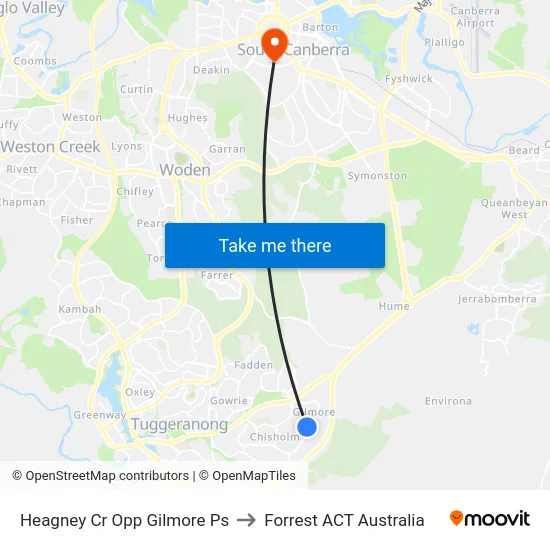 Heagney Cr Opp Gilmore Ps to Forrest ACT Australia map