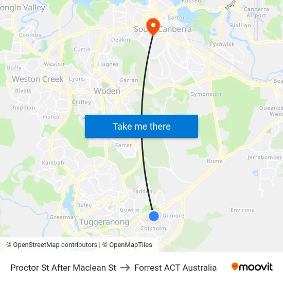 Proctor St After Maclean St to Forrest ACT Australia map
