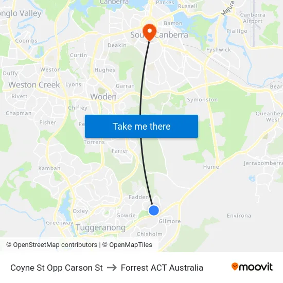 Coyne St Opp Carson St to Forrest ACT Australia map