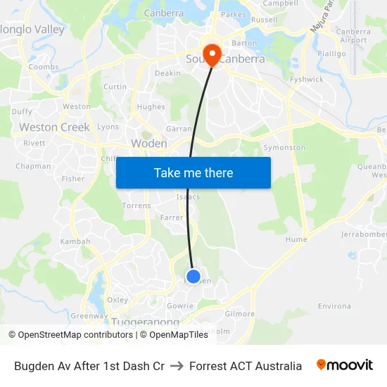Bugden Av After 1st Dash Cr to Forrest ACT Australia map