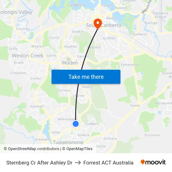 Sternberg Cr After Ashley Dr to Forrest ACT Australia map