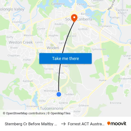 Sternberg Cr Before Maltby Cct to Forrest ACT Australia map