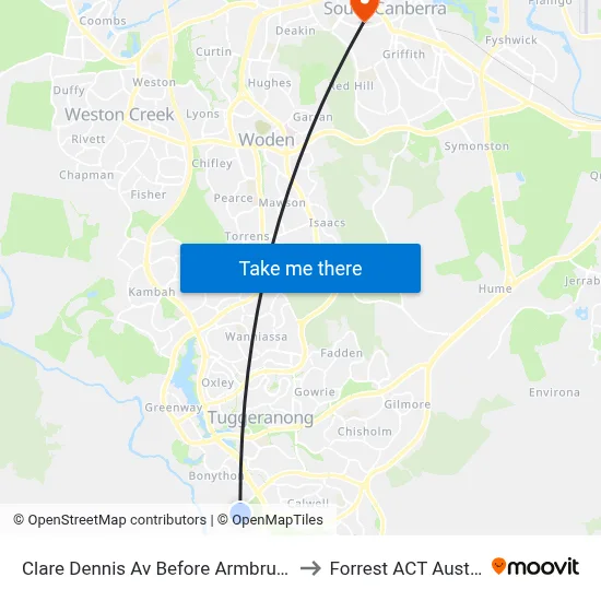 Clare Dennis Av Before Armbruster St to Forrest ACT Australia map