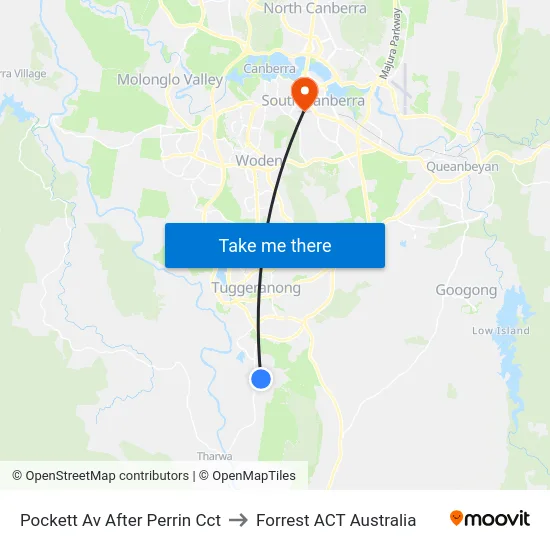 Pockett Av After Perrin Cct to Forrest ACT Australia map