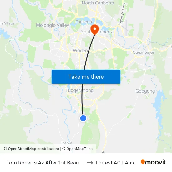 Tom Roberts Av After 1st Beaumaris St to Forrest ACT Australia map
