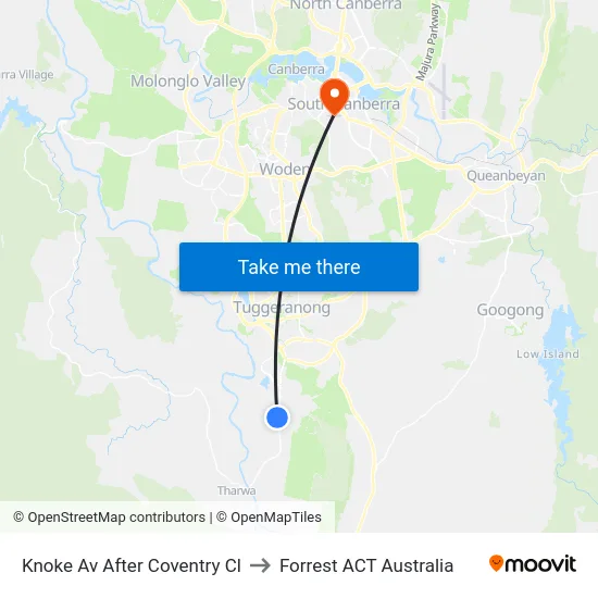 Knoke Av After Coventry Cl to Forrest ACT Australia map