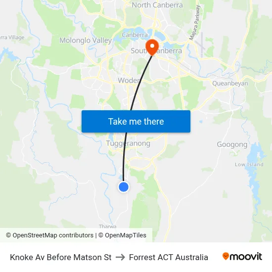 Knoke Av Before Matson St to Forrest ACT Australia map