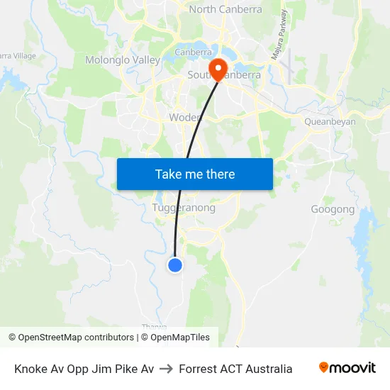 Knoke Av Opp Jim Pike Av to Forrest ACT Australia map