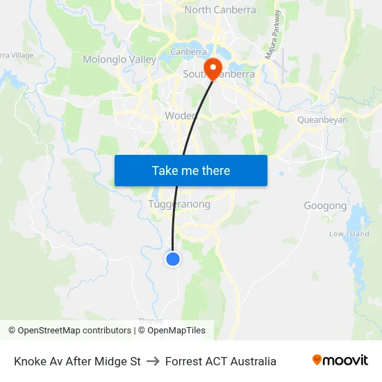 Knoke Av After Midge St to Forrest ACT Australia map