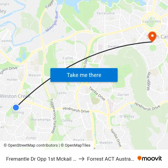 Fremantle Dr Opp 1st Mckail Cr to Forrest ACT Australia map
