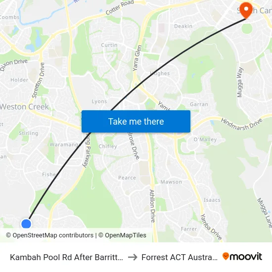 Kambah Pool Rd After Barritt St to Forrest ACT Australia map