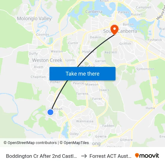 Boddington Cr After 2nd Castley Cct to Forrest ACT Australia map