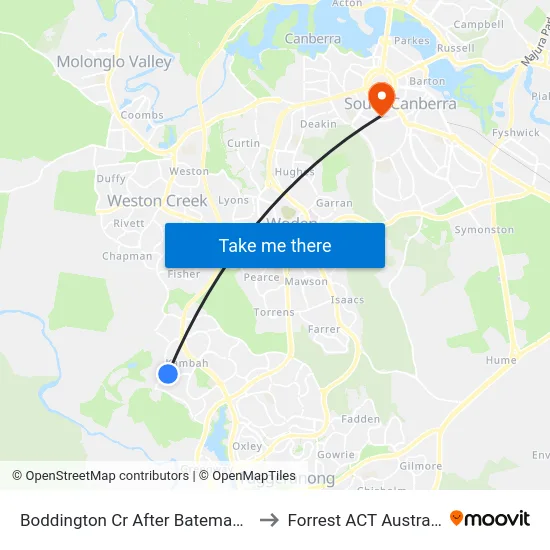 Boddington Cr After Bateman St to Forrest ACT Australia map