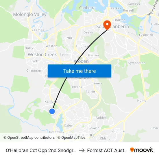 O'Halloran Cct Opp 2nd Snodgrass Cr to Forrest ACT Australia map