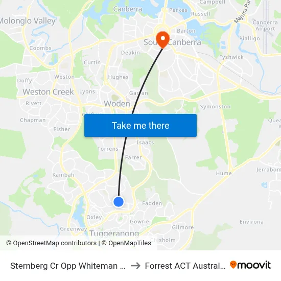 Sternberg Cr Opp Whiteman Cr to Forrest ACT Australia map