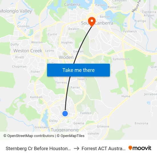 Sternberg Cr Before Houston St to Forrest ACT Australia map