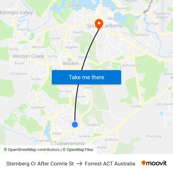 Sternberg Cr After Comrie St to Forrest ACT Australia map