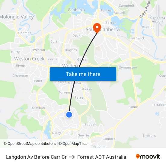 Langdon Av Before Carr Cr to Forrest ACT Australia map