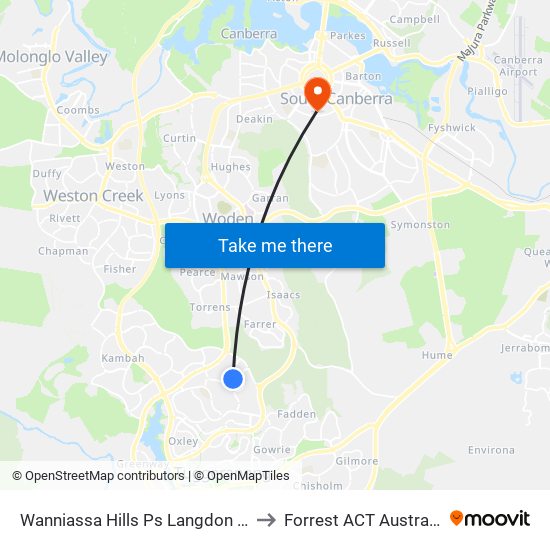 Wanniassa Hills Ps Langdon Av to Forrest ACT Australia map