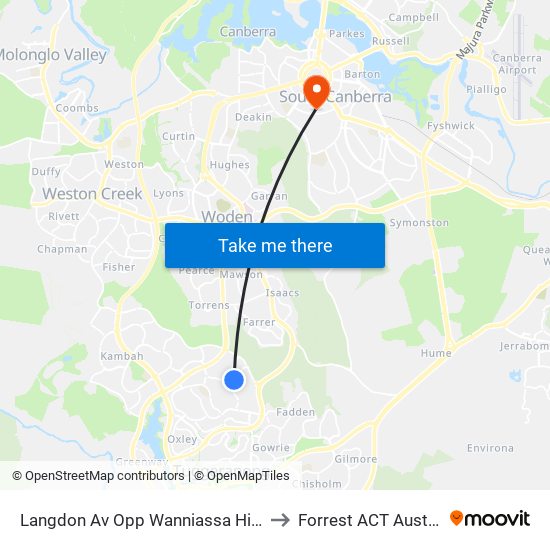 Langdon Av Opp Wanniassa Hills Ps to Forrest ACT Australia map