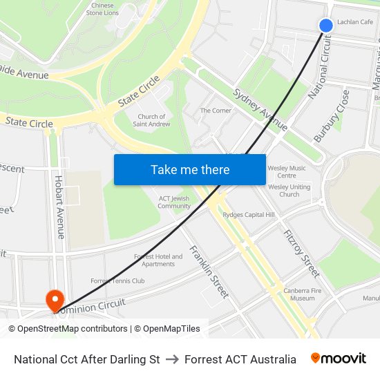 National Cct After Darling St to Forrest ACT Australia map