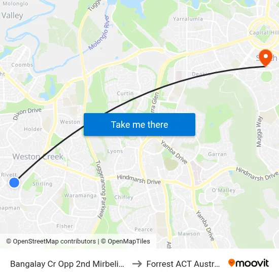 Bangalay Cr Opp 2nd Mirbelia Cr to Forrest ACT Australia map