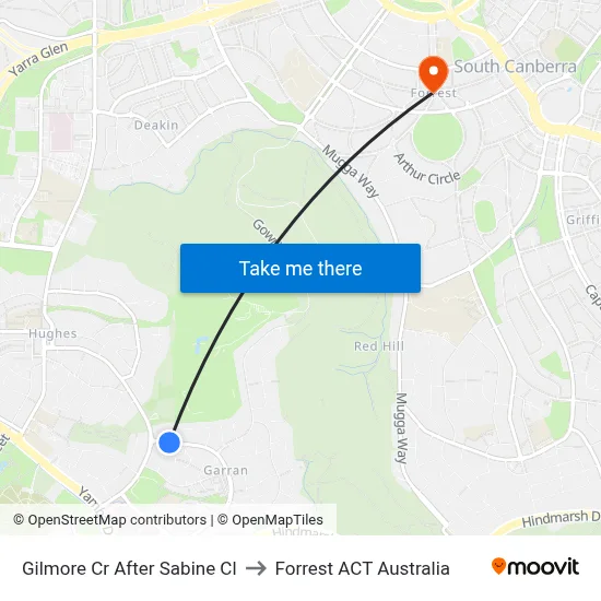 Gilmore Cr After Sabine Cl to Forrest ACT Australia map