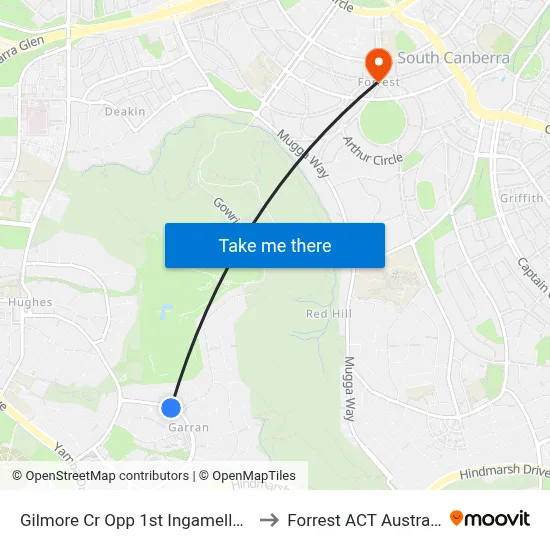 Gilmore Cr Opp 1st Ingamells St to Forrest ACT Australia map