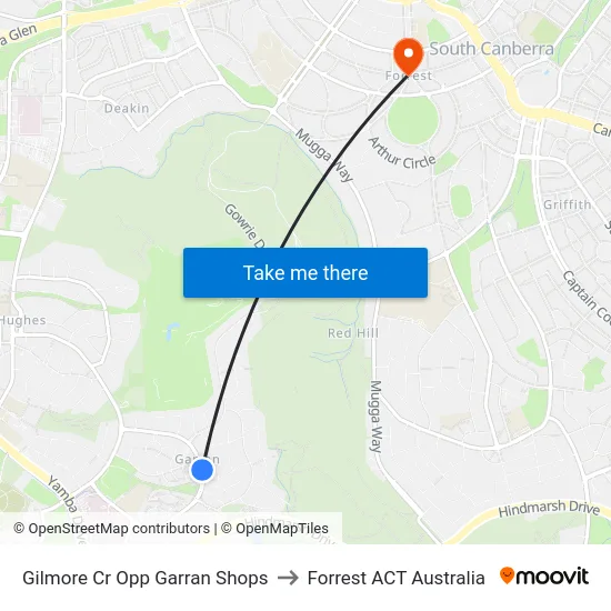 Gilmore Cr Opp Garran Shops to Forrest ACT Australia map