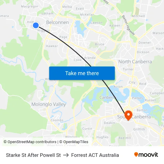 Starke St After Powell St to Forrest ACT Australia map