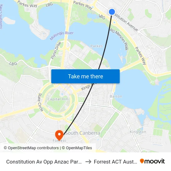 Constitution Av Opp Anzac Park West to Forrest ACT Australia map