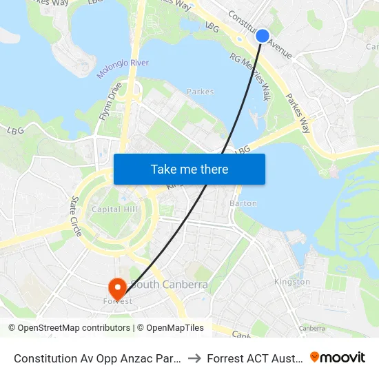 Constitution Av Opp Anzac Park East to Forrest ACT Australia map