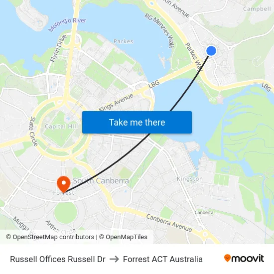 Russell Offices Russell Dr to Forrest ACT Australia map