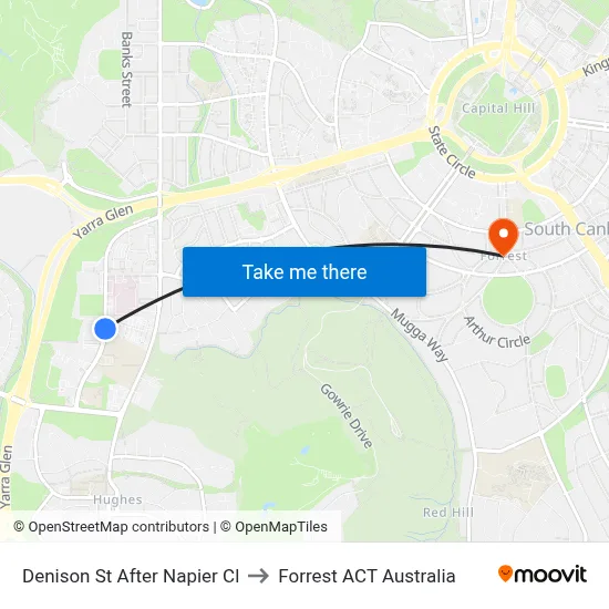 Denison St After Napier Cl to Forrest ACT Australia map